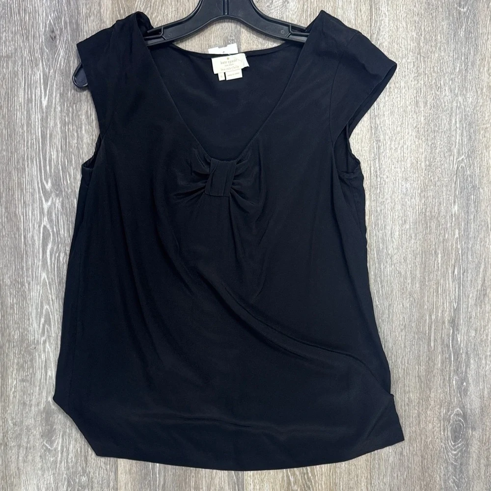Kate Spade Black Women's Short Sleeve Top Size 6